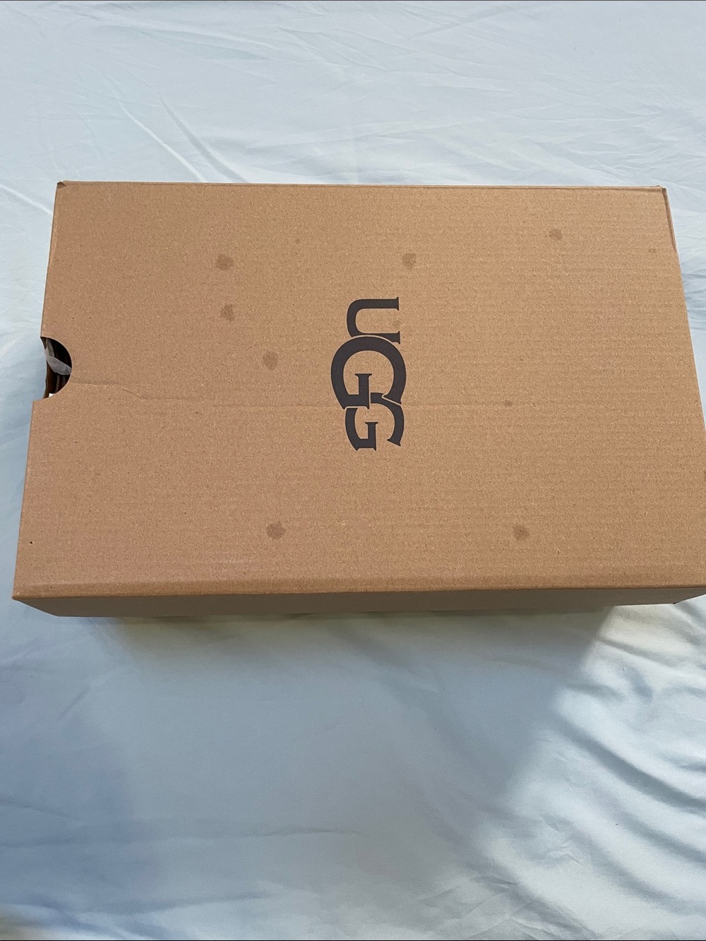 UGG Chestnut Suede Sheepskin Clog with Red Trim - Picture 7 of 8